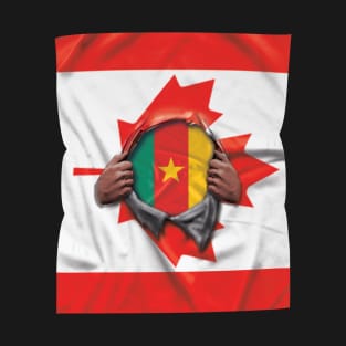 Cameroon Flag Canadian Flag Ripped - Gift for Cameroonian From Cameroon T-Shirt