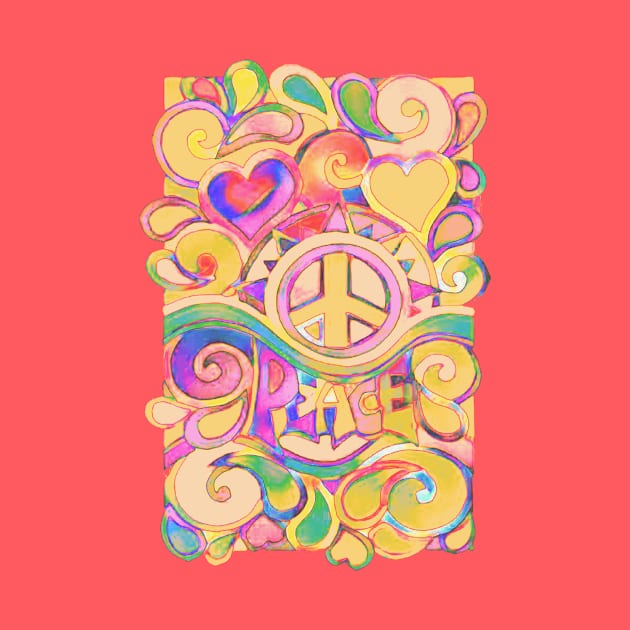 Pastel Peace and Love Art by AlondraHanley