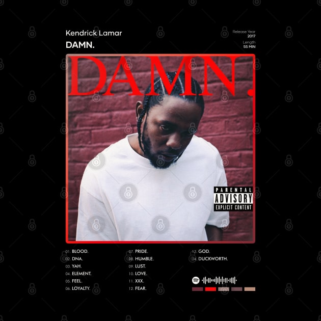 Kendrick Lamar - DAMN. Tracklist Album by 80sRetro