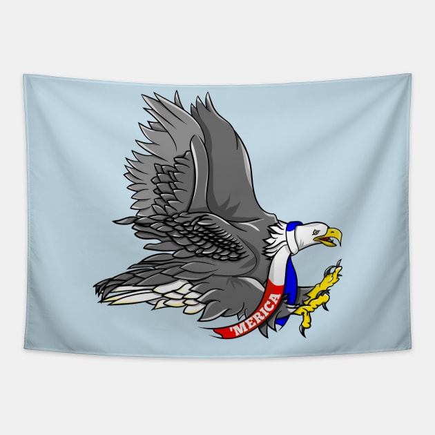 'Merica Patriotic Eagle Cartoon Tapestry by mailboxdisco