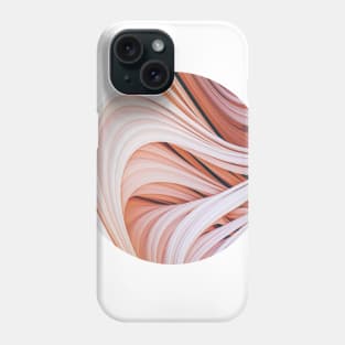 Stranded Strain. Creme Color Abstract Art Strands. Circle Crop Phone Case