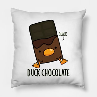 Duck Chocolate Funny Dark Chocolate Pun Pillow