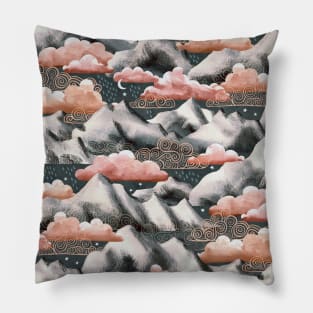 Twilight Rain in the Mountains Pillow