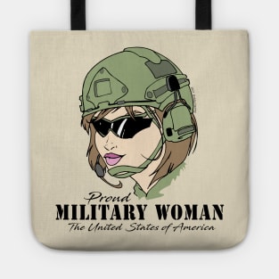 Proud Military Woman V1  (light tees) Tote