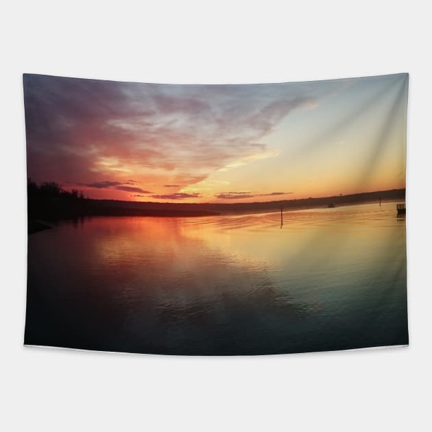 Beautiful photography of ocean waves and sunset sky landscape USA nature lovers Tapestry by BoogieCreates