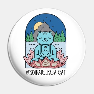 Meditate Like a Cat Pin