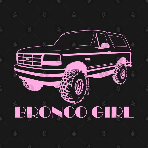 Bronco Girl - 1992-1996 Front Pink Print by The OBS Apparel