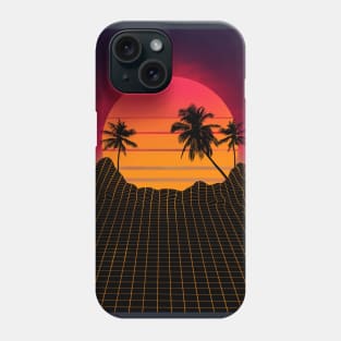 retrowave 80s art style Phone Case