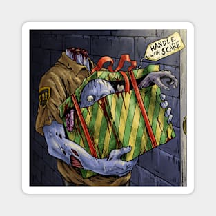 Handle With Scare Zombie UPS Magnet