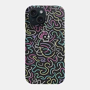 Retro psychedelic deconstructed skull Phone Case