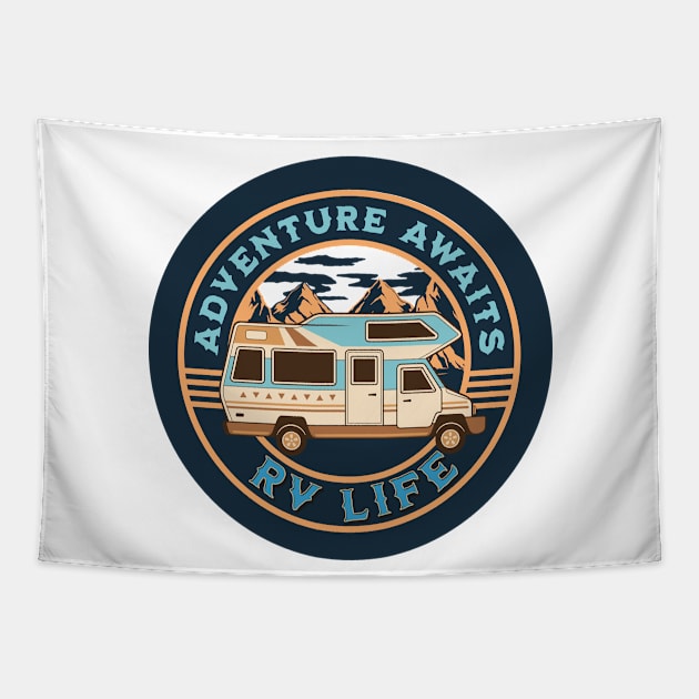 Adventure Awaits - RV Life Tapestry by Wandering Journey Designs