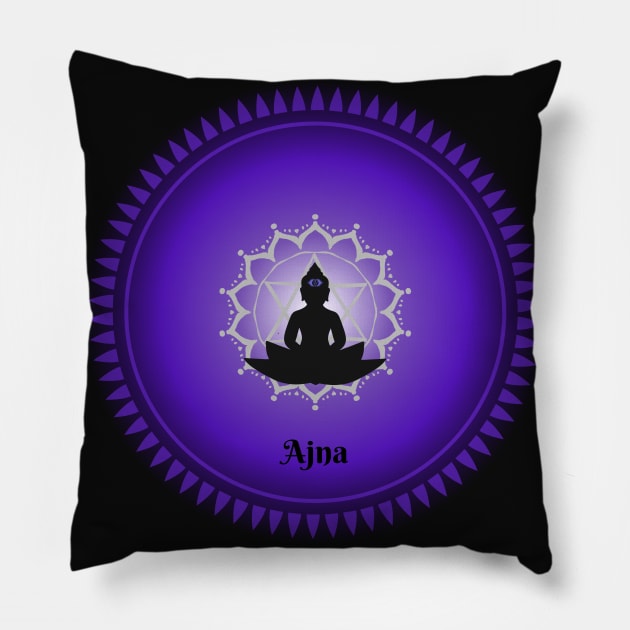 Ajna, Third Eye Chakra. Meditative, Mindfulness. Pillow by Anahata Realm