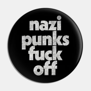 Anti Nazi / Retro Typography Slogan Design Pin