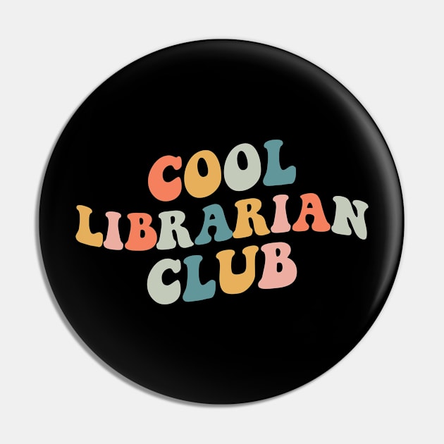 Cool Librarian Club Funny Librarian School Pin by unaffectedmoor