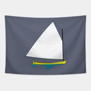 Cotuit Skiff Sailboat - Yellow Tapestry