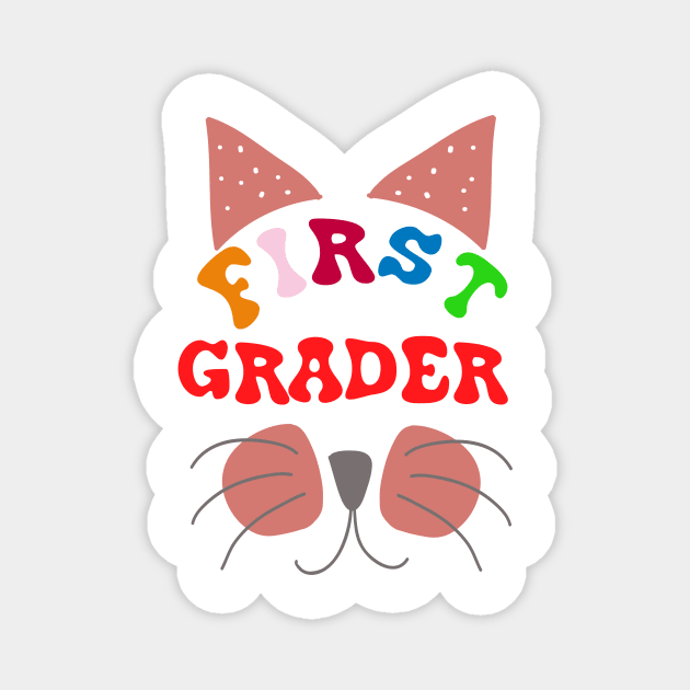 Funny First grader Cat T-shirt Magnet by chilla09