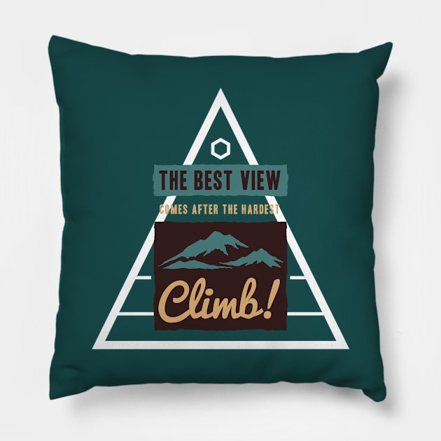 Outdoor Activity - The Hardest Climb Pillow by GreekTavern