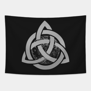 Celtic Triquetra Moon Black And White Tapestry