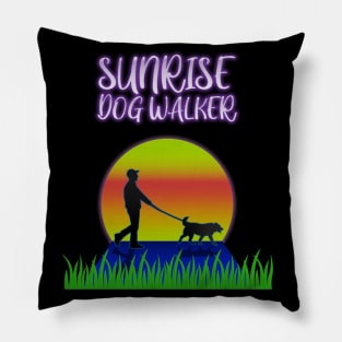 Sunrise Dog Walker Pillow