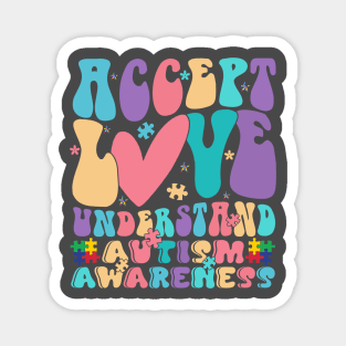 Accept Love Autism Awareness Gift for Birthday, Mother's Day, Thanksgiving, Christmas Magnet