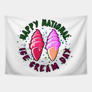 Happy National Ice Cream Day Tapestry