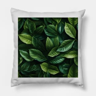 Green Leaves Pattern 10 Pillow
