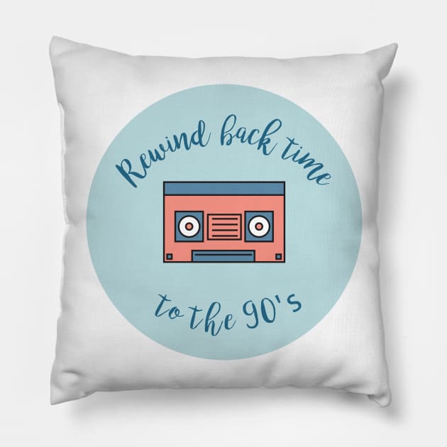 Rewind Back Time To The 90's - Retro Technology Pillow by D3Apparels