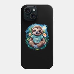 "Conservation Cuteness: Save Earth for Sloths" Phone Case