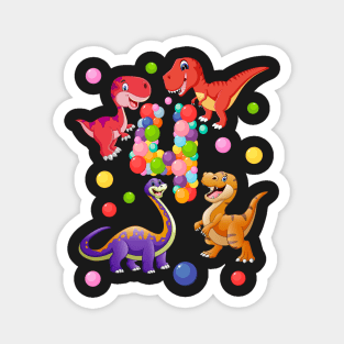 4th Birthday  Dinosaurs and bubbles Magnet