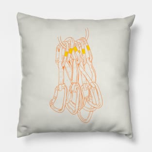 Rock climbing quickdraws Pillow