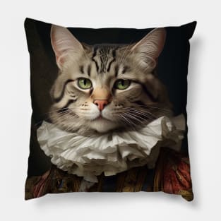 Cool Cat in 17th century Baroque Mexican attire Pillow