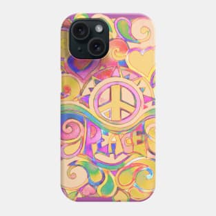 Pastel Peace and Love Art Phone Case