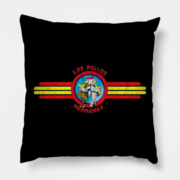 Los pollos hermanos Strip Vintage Pillow by Veljam