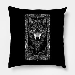 Black Wolf Pillow