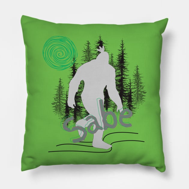 Sabe (Bigfoot) Pillow by ejourdainjr