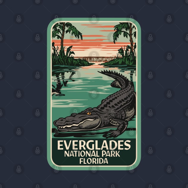 A Vintage Travel Art of the Everglades National Park - Florida - US by goodoldvintage