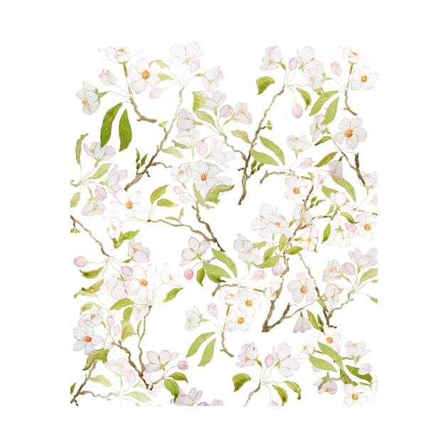 white cherry blossom pattern by colorandcolor