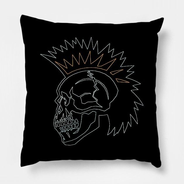 Neon Skull Pillow by Paskwaleeno