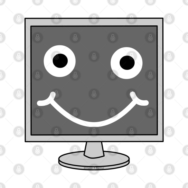 Computer Monitor Smiling Face by Barthol Graphics