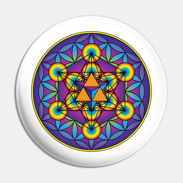 Merkaba with Metatron’s Cube Pin by GalacticMantra