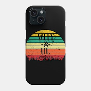 Salty and Lit, Retro Sunset, Christian Gift, Vintage, Sunset Phone Case