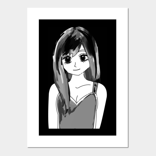 Black And White Anime Girl Cute