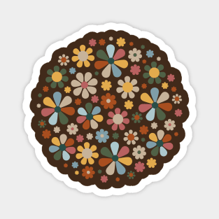 70's Retro Flower Pattern Magnet