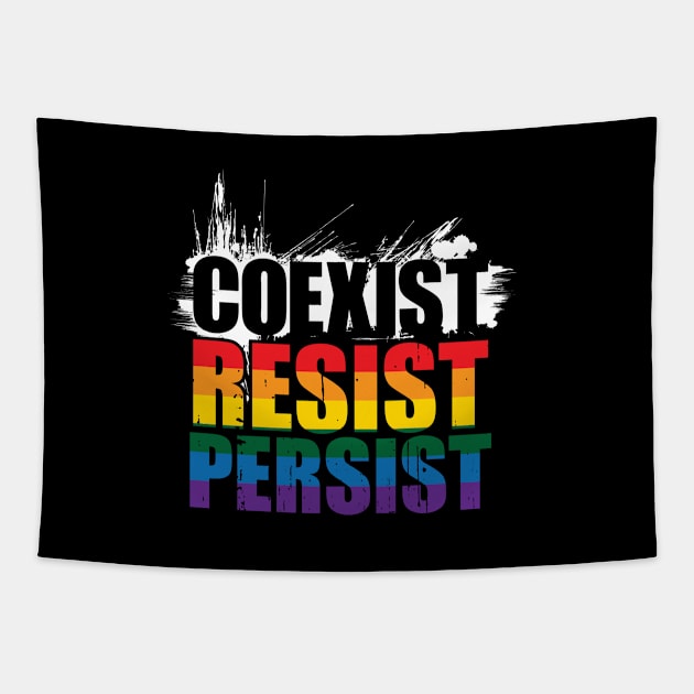 'Coexist Resist Persist' Political Anti-Trump Tapestry by ourwackyhome