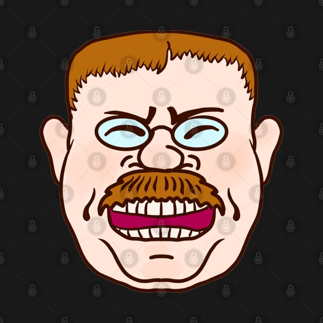 Cartoon Face of Teddy Roosevelt Lauging by Vector Deluxe