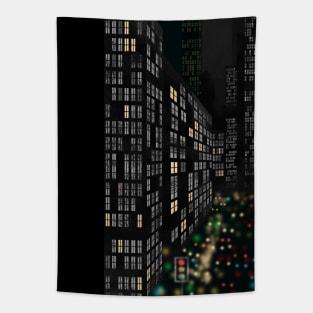 City at Night Tapestry