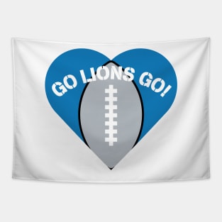 Heart Shaped Detroit Lions Tapestry