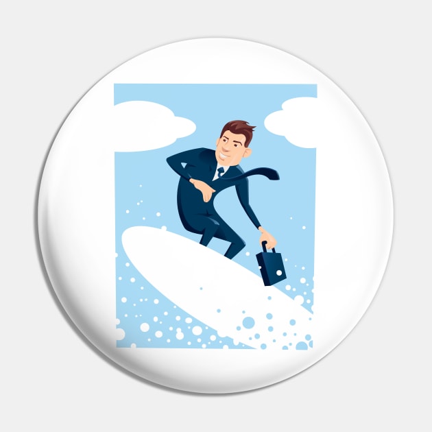 Surfing businessman Pin by StefanAlfonso