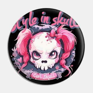 Skull Girl, Skull Fun T-Shirt 09 Pin