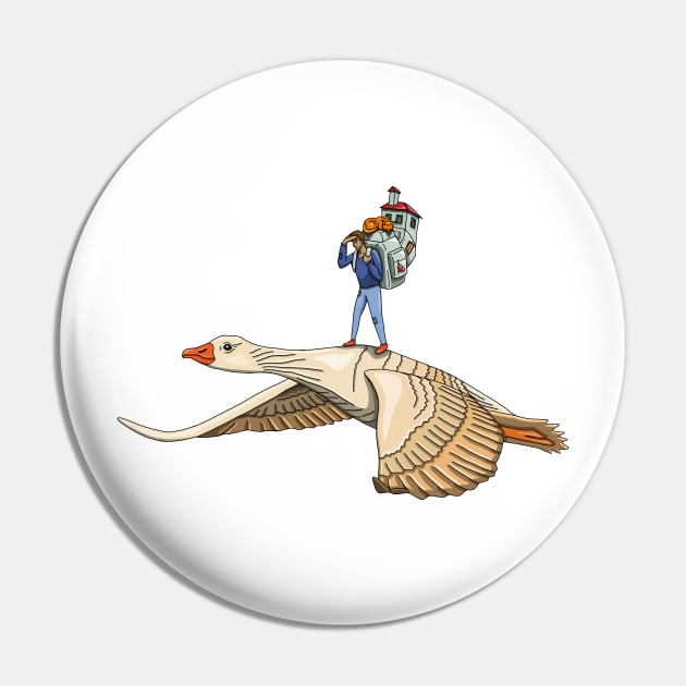 The man and swan immigrating Pin by Akman